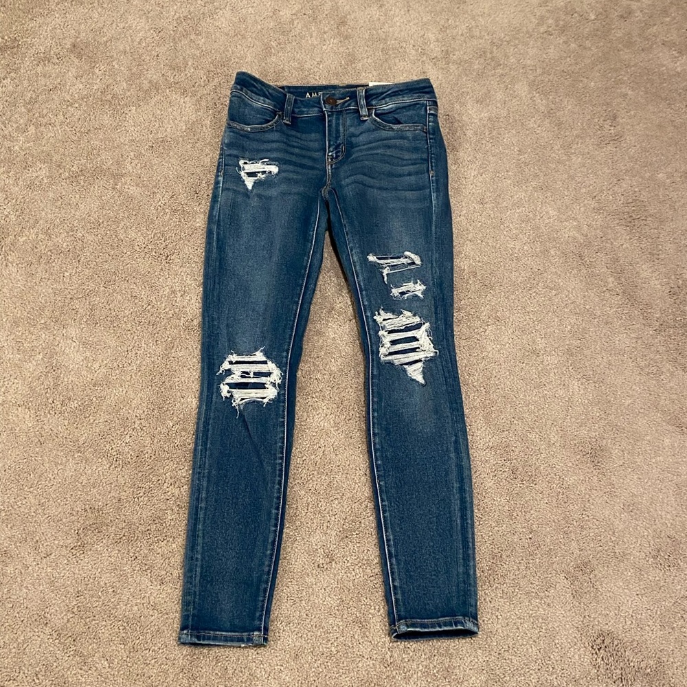 blue skinny jeans